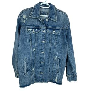 🥑5/$25 Maurices Oversized Distressed Denim Jacket Size S